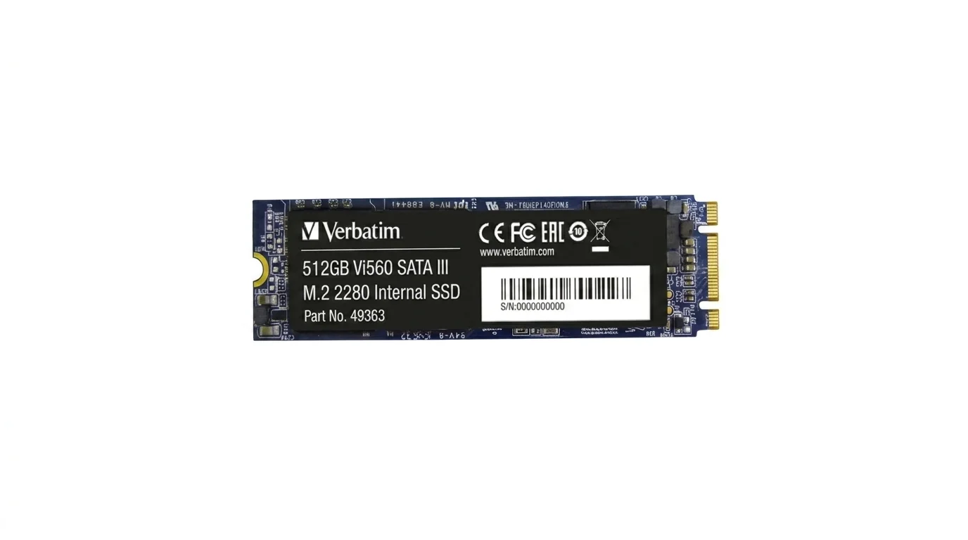 Interní SSD disk Verbatim Vi560 SATA III M.2 2280 s kapacitou 512 GB.