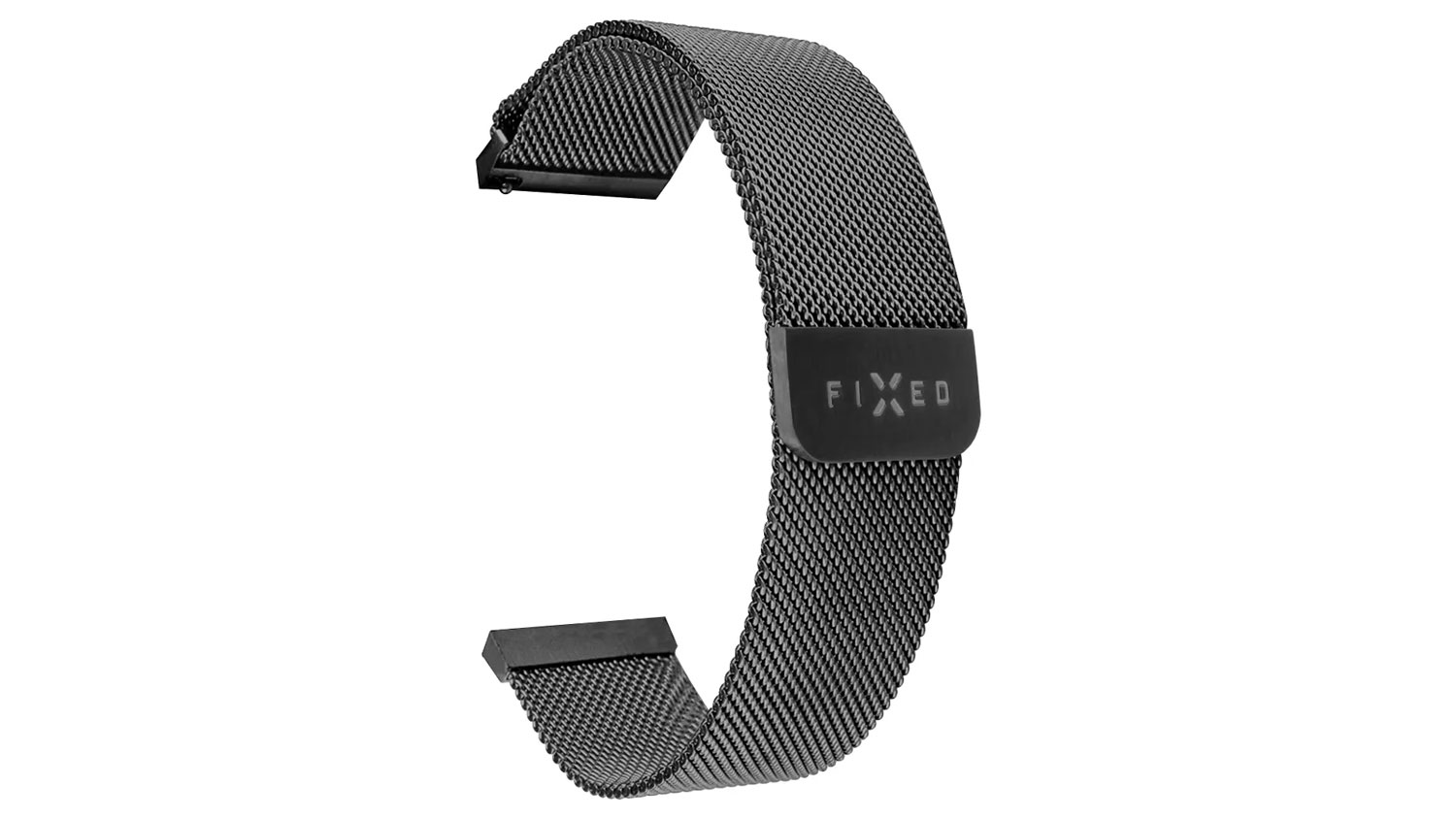 Černý nerezový síťovaný řemínek FIXED Mesh s magnetickým zapínáním.