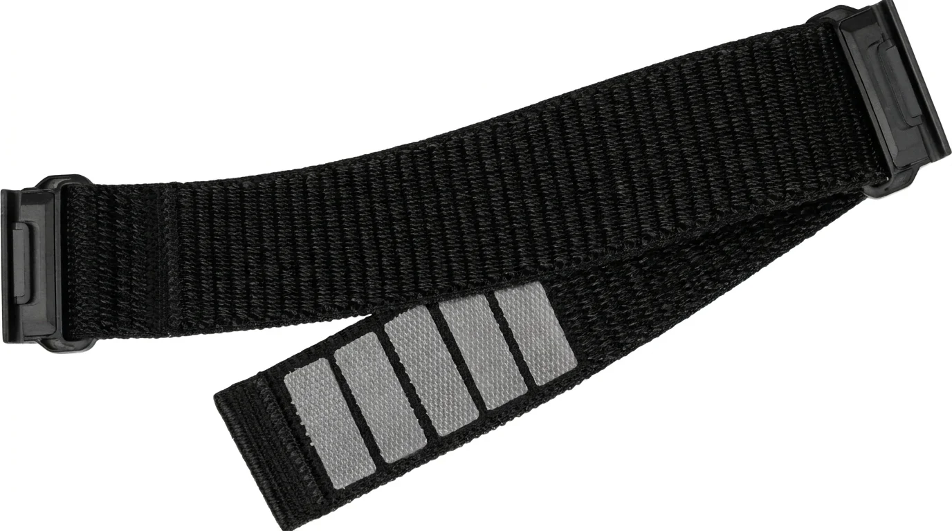 Černý nylonový řemínek FIXED pro Garmin QuickFit 22 mm se zapínáním na suchý zip.