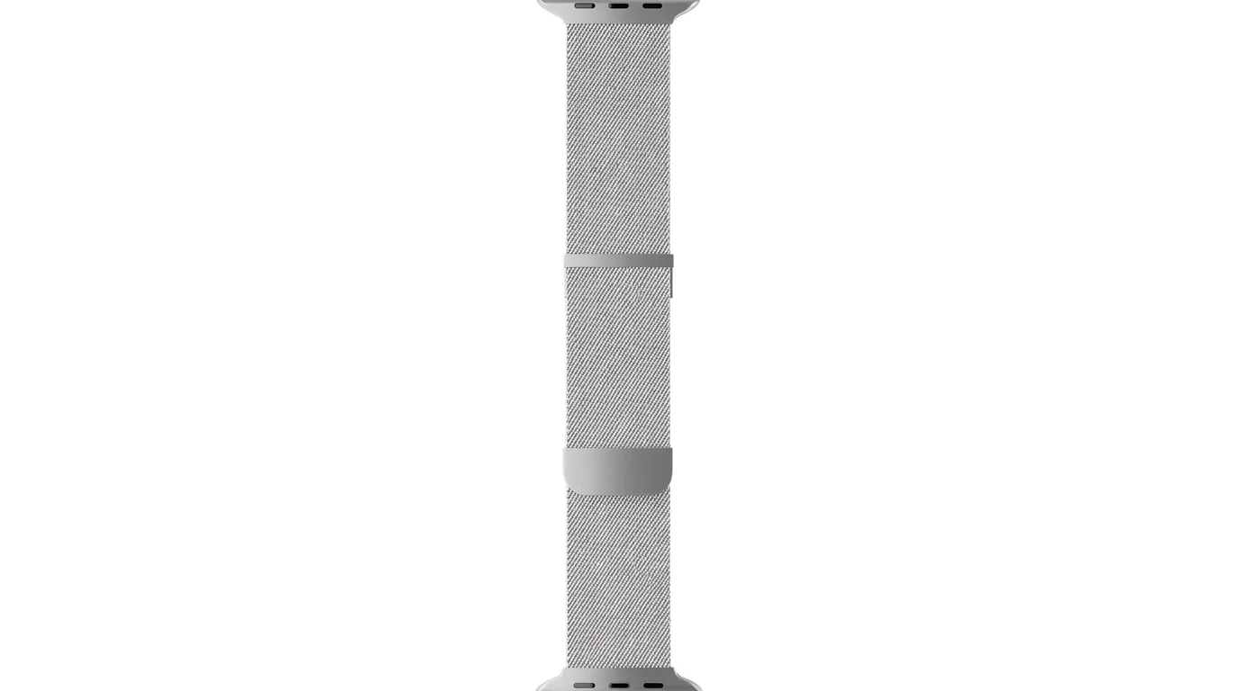Strieborný remienok Epico Milanese z pletenej nehrdzavejúcej ocele s magnetickým zapínaním pre Apple Watch.