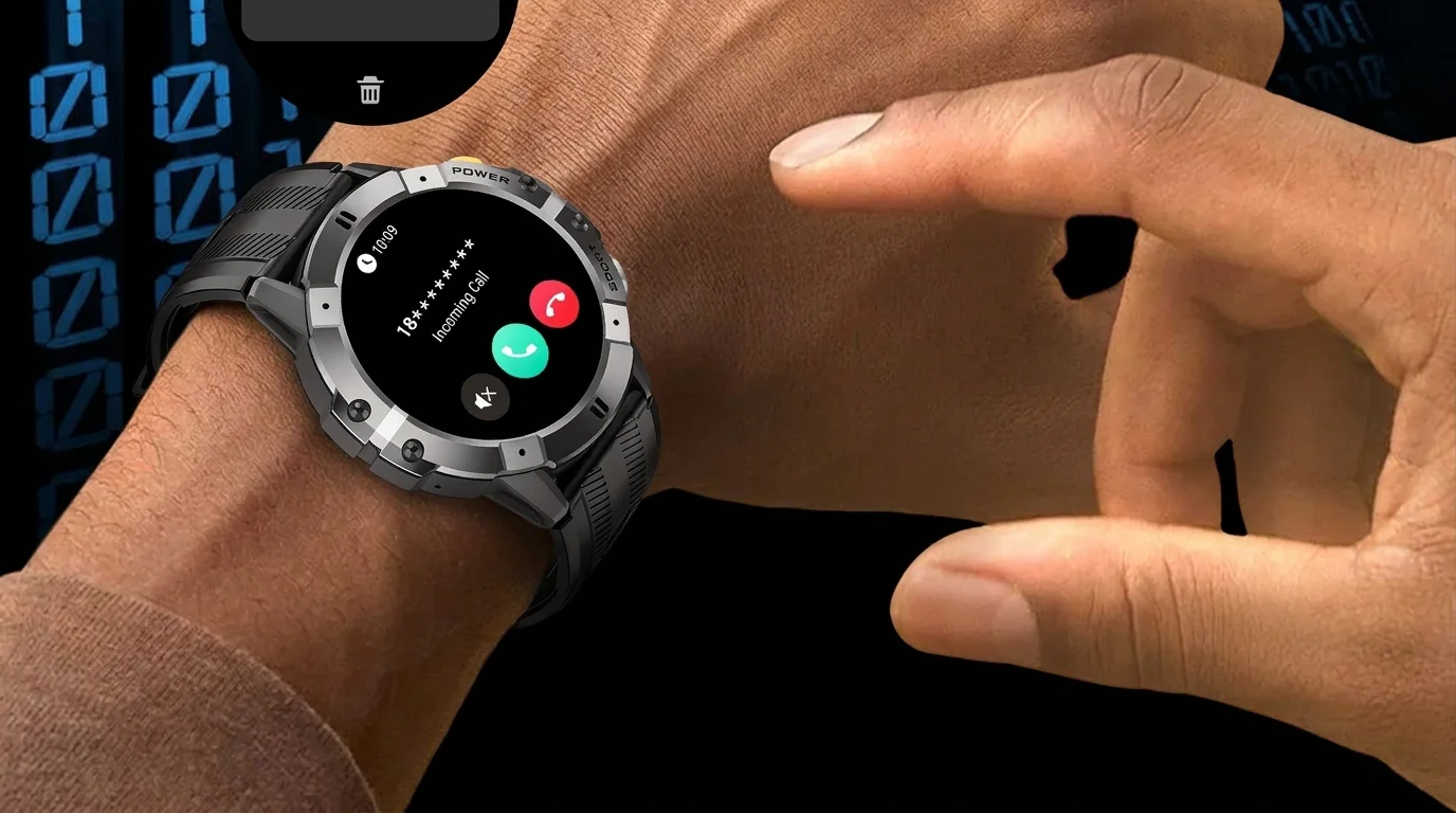 Smart hodinky Cubot C29 Black na zápästí s rozhraním prichádzajúceho hovoru na displeji.
