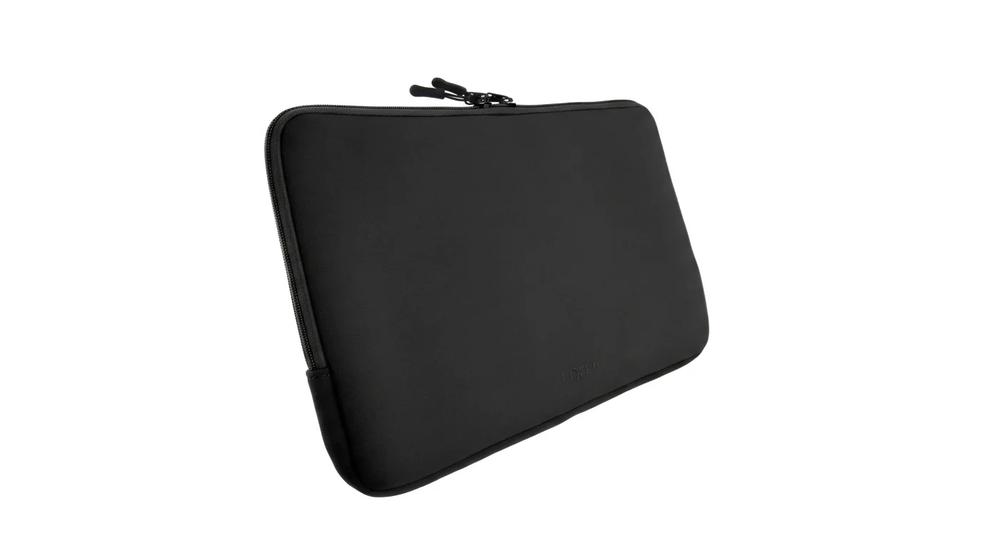 Černé neoprenové pouzdro na tablet Fixed Sleeve se zapínáním na zip.