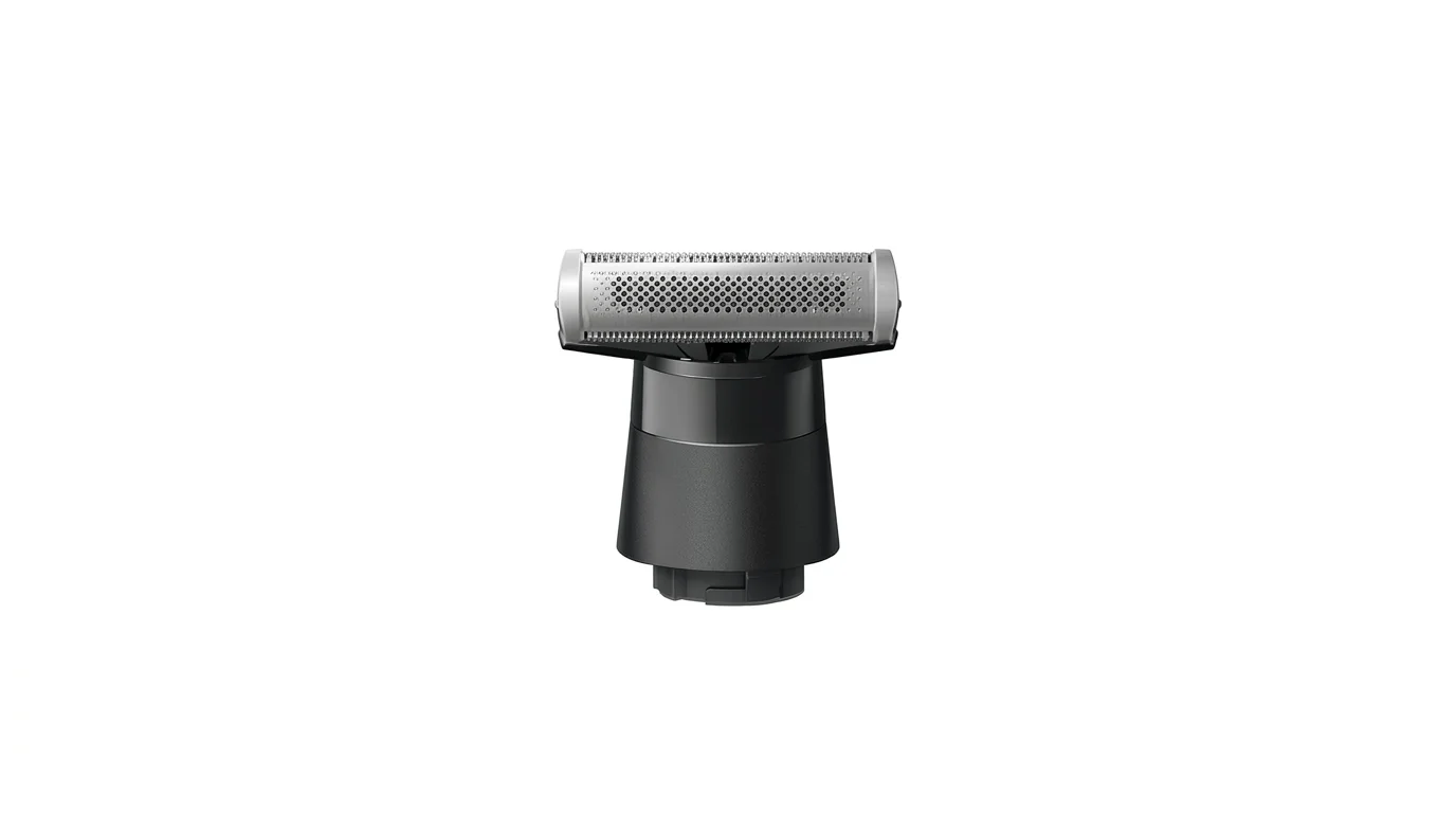 Náhradní břit Braun XT20 s kovovou holicí hlavicí a černým plastovým úchytem na bílém pozadí.