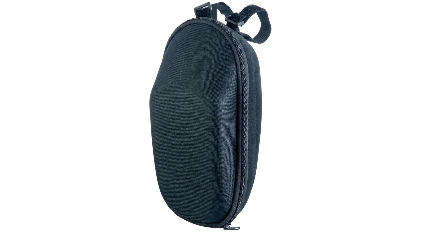 Čierna brašňa na riadidlá Sencor SCOOTER ONE so zipsom po obvode a upínacími popruhmi.