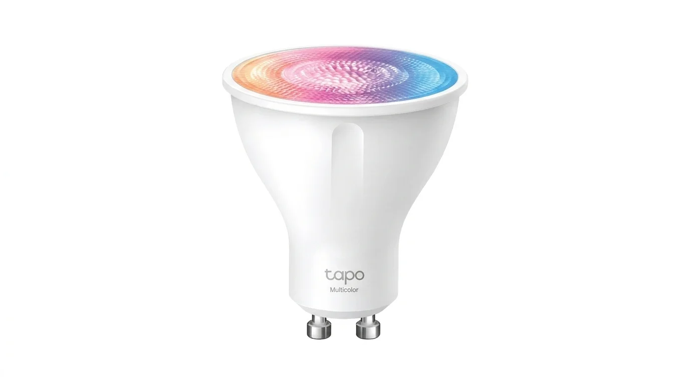 Chytrá bodová žárovka TP-Link Tapo L630 s paticí GU10 a barevně podsvícenou čočkou.
