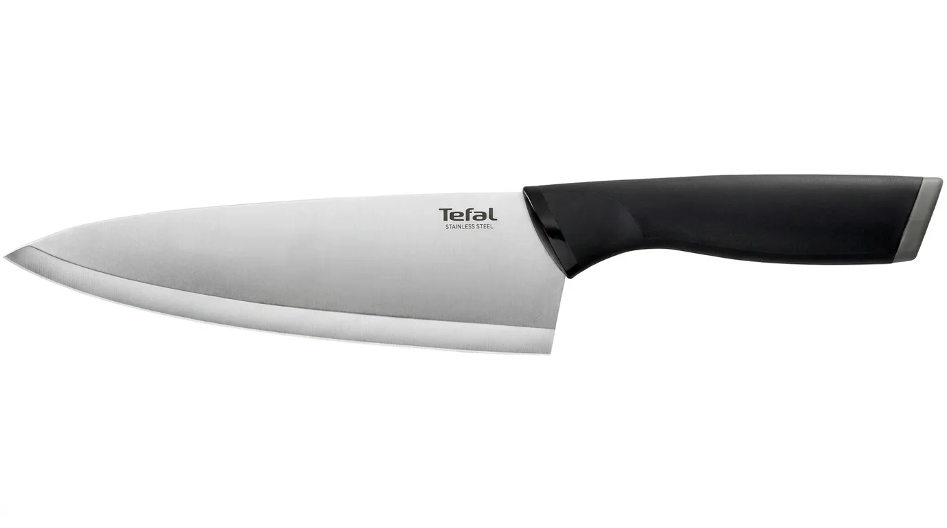 Kuchyňský nůž Tefal Comfort s nerezovou čepelí a černou ergonomickou rukojetí.