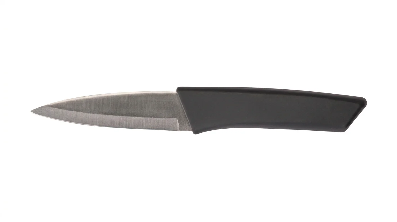 Loupací kuchyňský nůž Lamart LT2151 se stříbrnou čepelí a černou ergonomickou rukojetí.