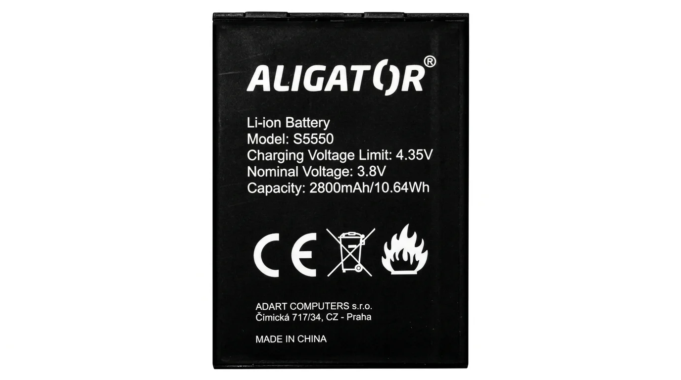 Černá Li-Ion baterie Aligator pro mobilní telefon S5550 s kapacitou 2800 mAh.