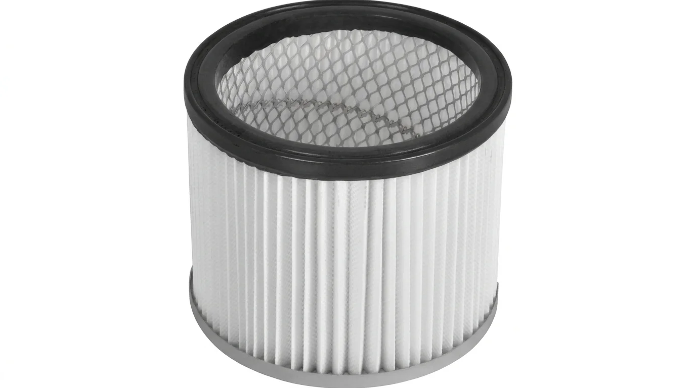 Náhradný HEPA filter Fieldmann FDU 9003 s bielym skladaným filtrom, čiernym horným lemom a vnútornou kovovou mriežkou.