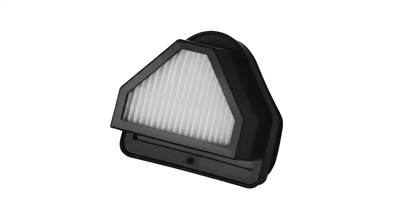 HEPA filtr Sencor SVWX 5001 s černým plastovým rámem a bílou skládanou filtrační vložkou.