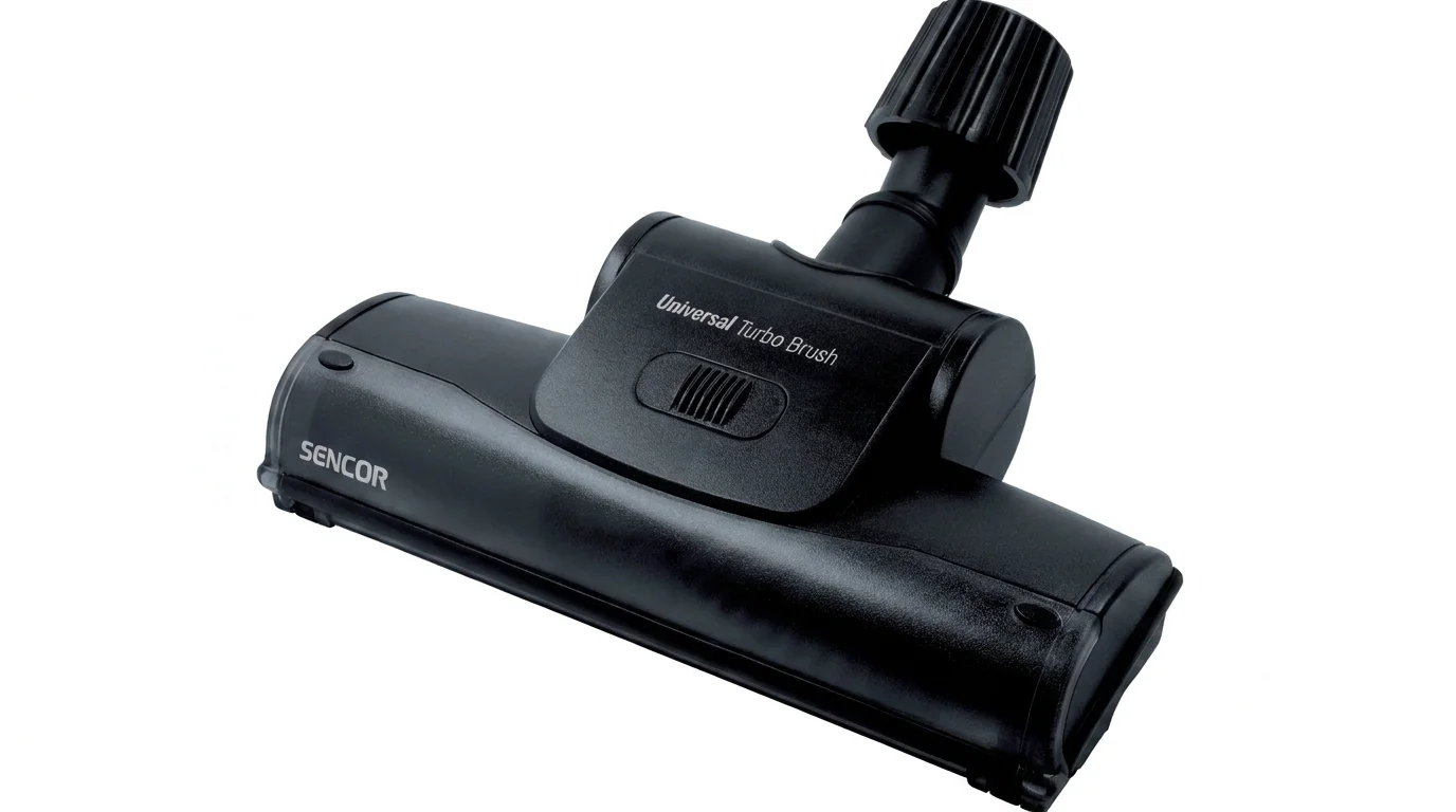 Černá univerzální turbohubice Sencor SVX 110TB s nápisy Sencor a Universal Turbo Brush na bílém pozadí.