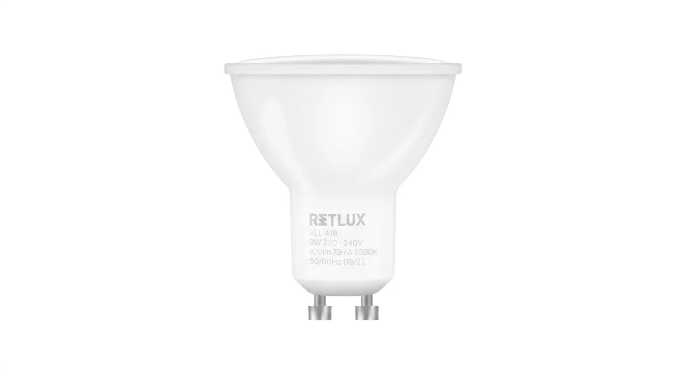 Biela reflektorová LED žiarovka Retlux RLL 419 s päticou GU10.