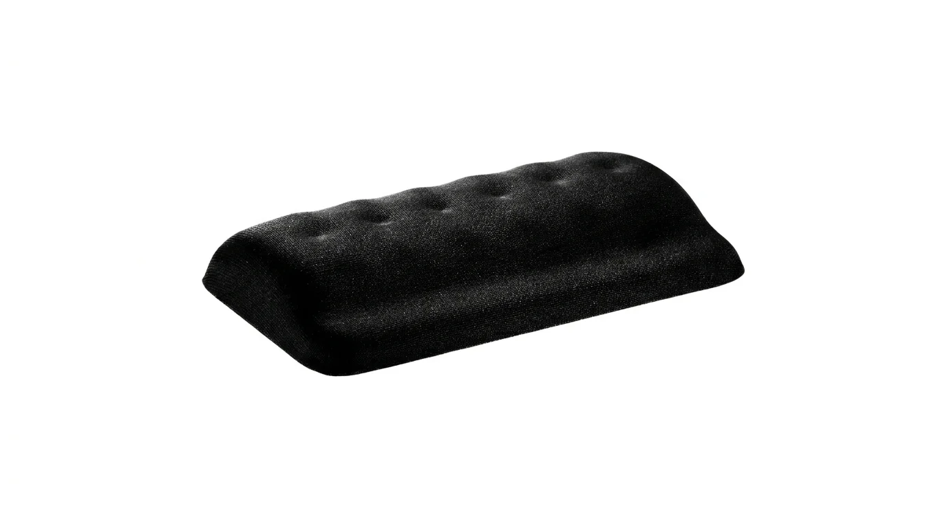 Černá ergonomická podložka pod zápěstí k myši Powerton Ergoline s tvarovaným textilním povrchem.