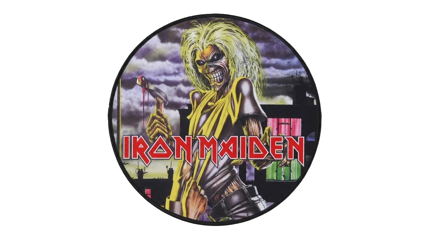 Kruhová podložka pod myš Superdrive s motivem z alba Killers kapely Iron Maiden.