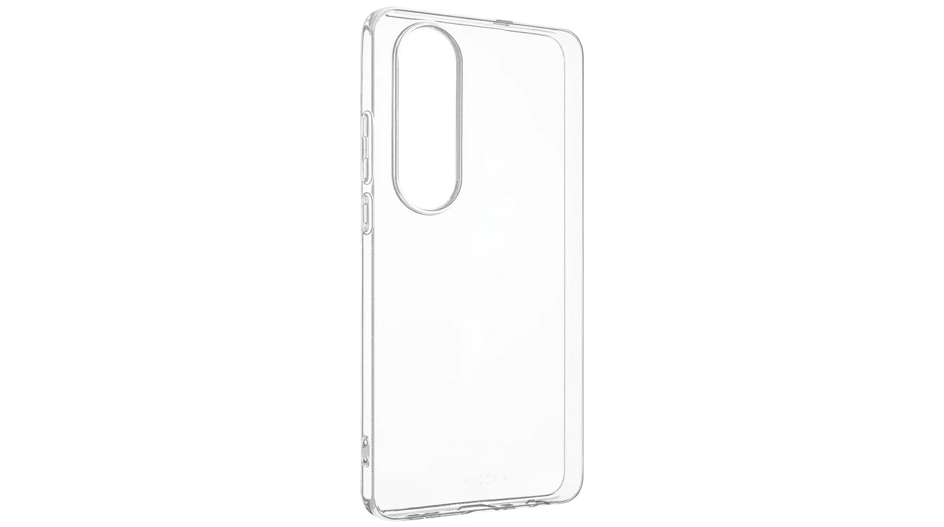 Průhledný zadní kryt FIXED TPU pro OnePlus Nord CE 4 Lite 5G s oválným výřezem pro fotoaparát.