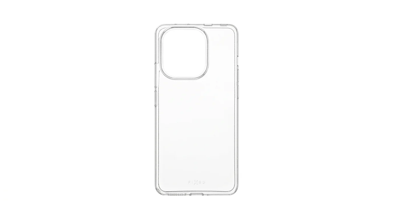 Průhledné pouzdro FIXED AntiUV TPU pro telefon Xiaomi Redmi Note 13 s výřezem pro fotoaparát.