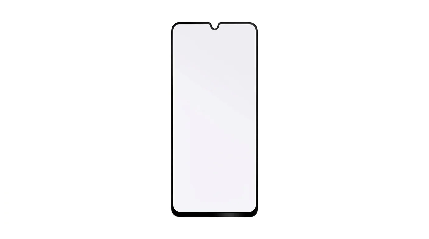 Ochranné sklo FIXED pro Realme Note 50 s tenkým černým rámečkem a výřezem pro přední fotoaparát.