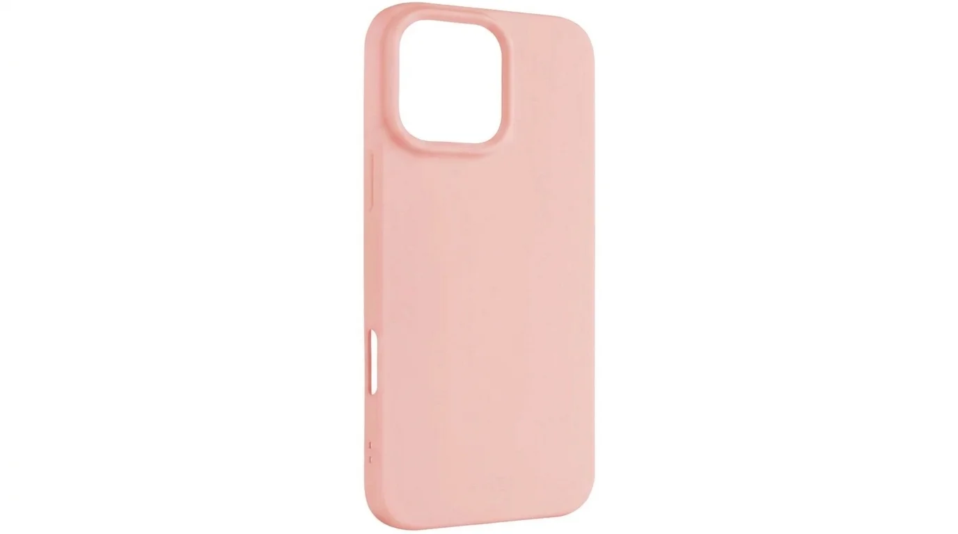 Růžový zadní kryt FIXED Story pro iPhone 16 Pro Max s výřezem pro fotoaparát.