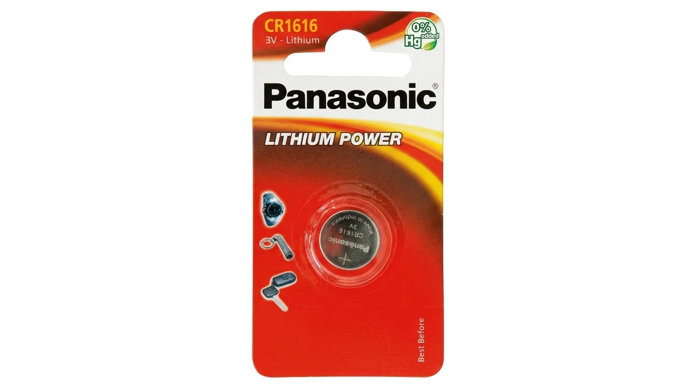 Knoflíková lithiová baterie Panasonic CR1616 3V v originálním blistrovém balení.