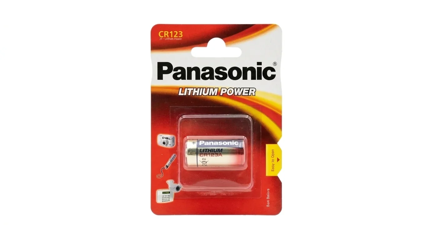 Baterie Panasonic CR123A Lithium Power v blistrovém balení.