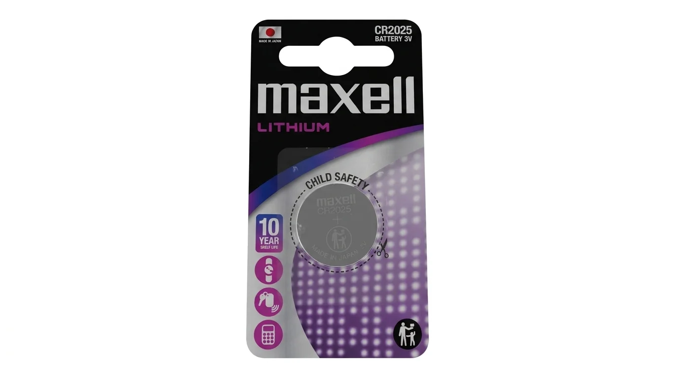 Lítiová gombíková batéria Maxell CR2025 3 V v blistrovom balení.