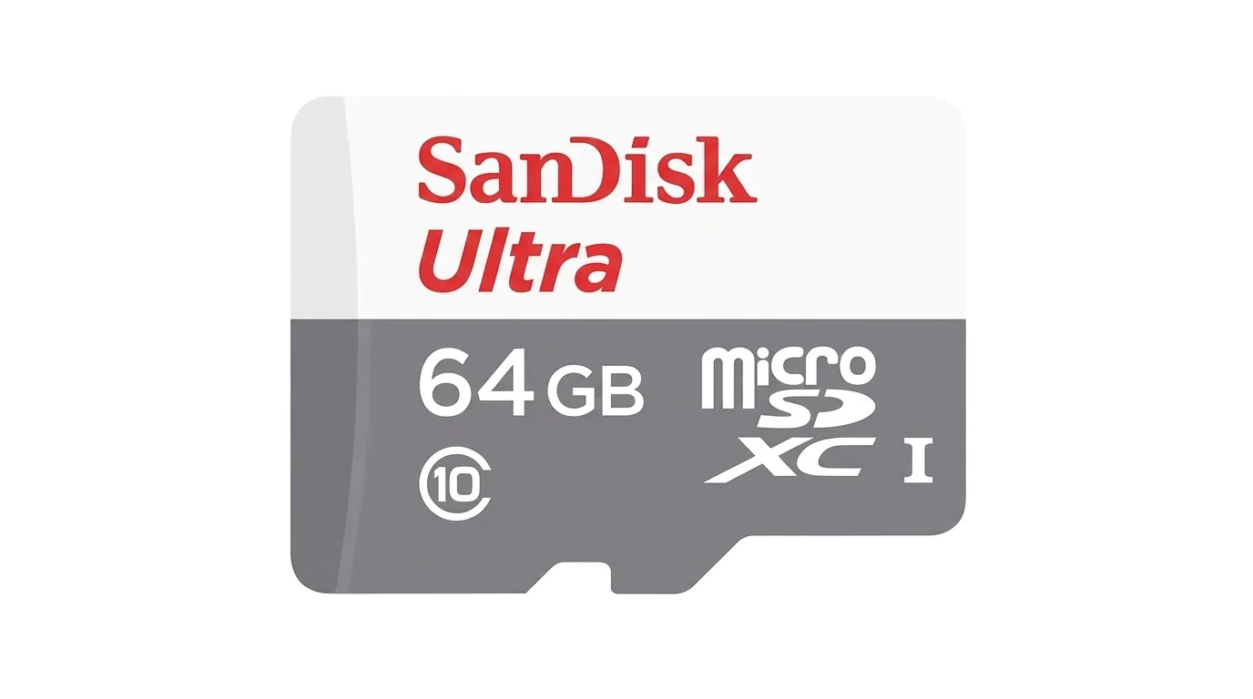 Paměťová karta SanDisk Ultra microSDXC s kapacitou 64 GB a označením Class 10 UHS-I.