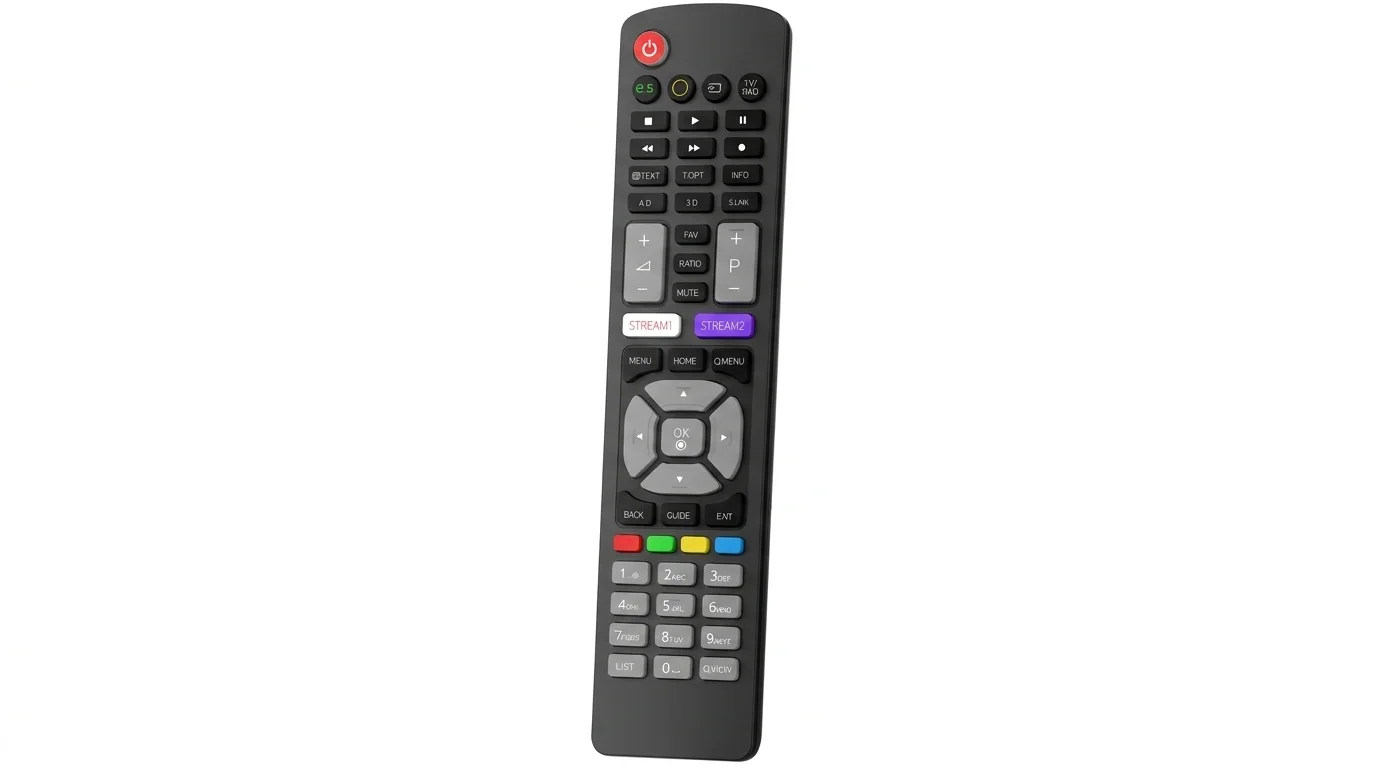 Černý dálkový ovladač Philips SRP4030/10 s navigačními a číselnými tlačítky pro televizory LG.