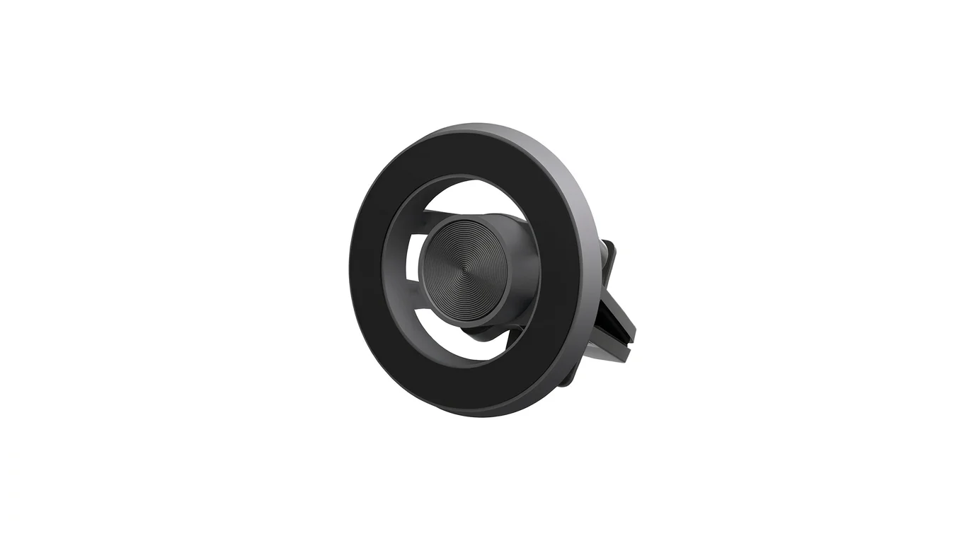 Kulatý magnetický držák telefonu Epico Magnetic Holder Space Gray s úchytem do ventilační mřížky.
