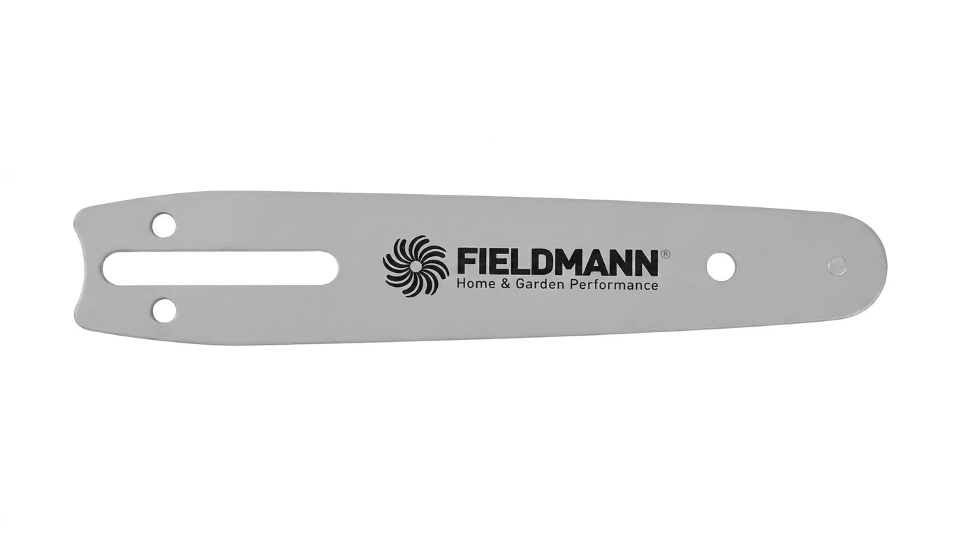 Vodící lišta FIELDMANN FZP 9035-A v šedém provedení s černým logem značky a montážními otvory.